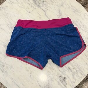 Vibrant Athletic Shorts in Blue and Pink